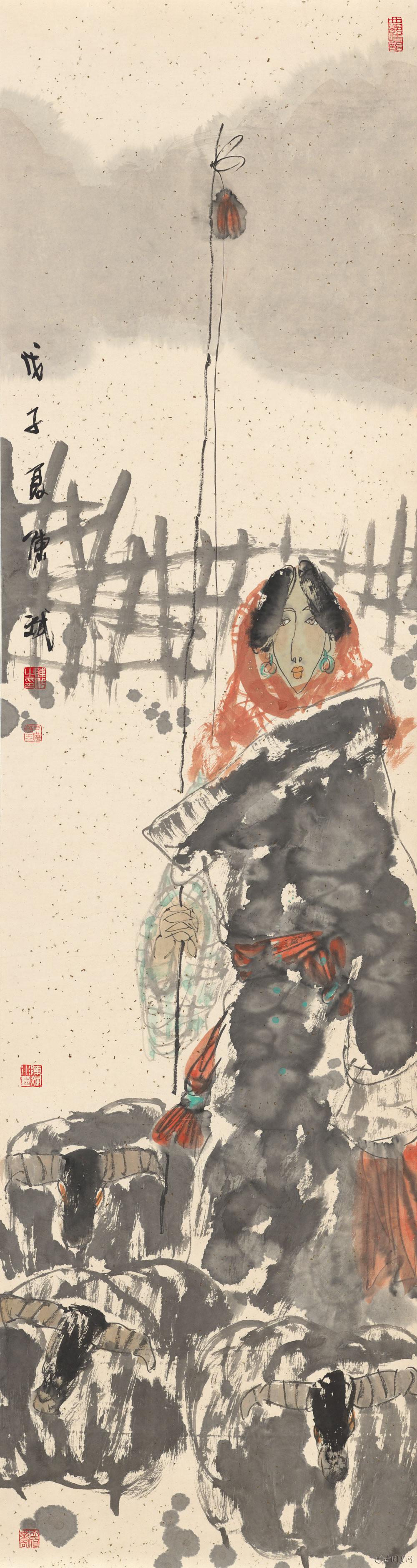 陈斌国画作品:人物(四)