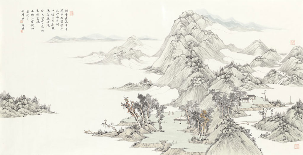 画家康杰山水画