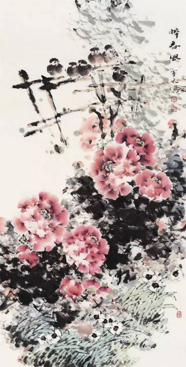 王鸣放师生国画作品