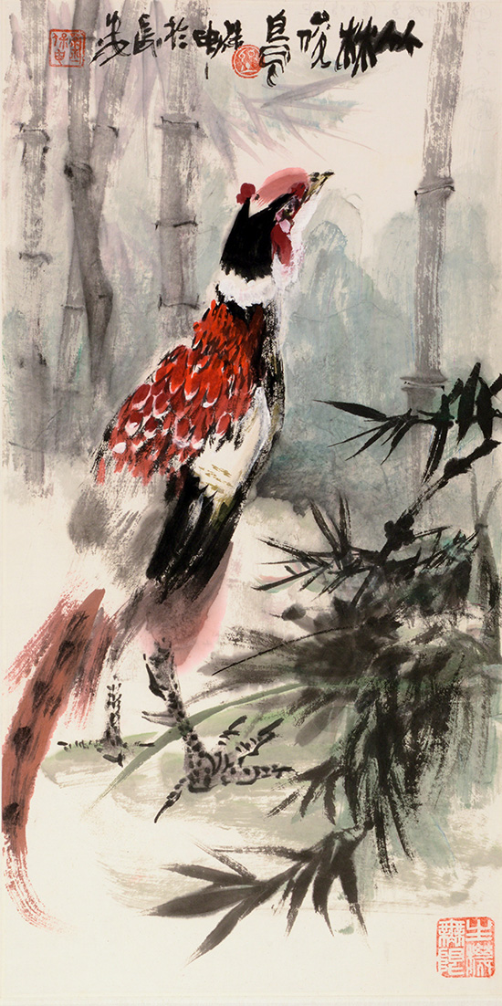 劉保申《叢林俊鳥》2015年 46X69cm