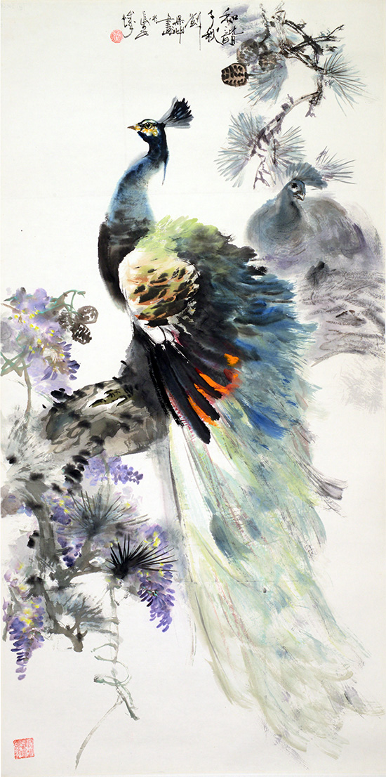 劉保申《和諧千秋》2014年138X69cm