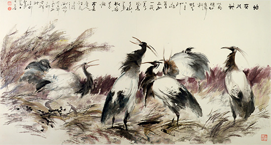 劉保申《胡天八月》2014年69X138cm