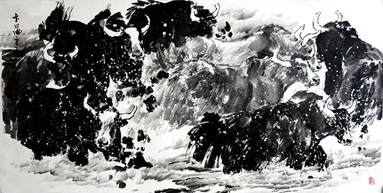 杨明  《卡日曲之夏》2007年 136x68cm