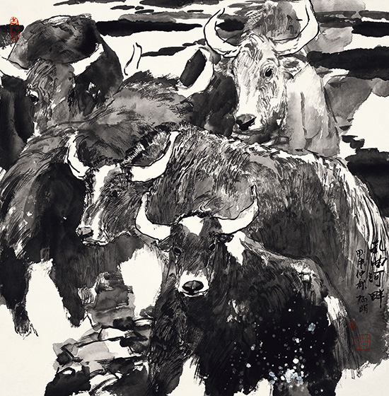 杨明  《扎曲河畔》68x68cm  2004年