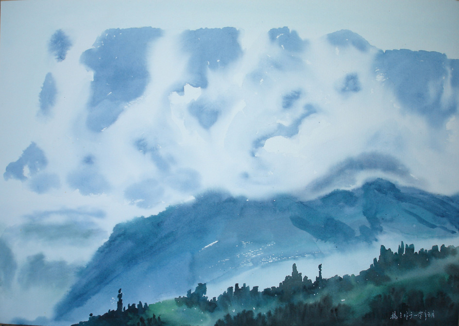 名称 : 夏扬金水彩画作品-大瓦山