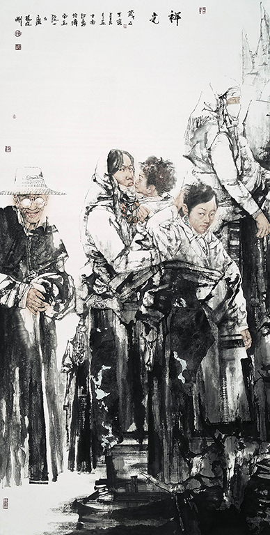 杨晓刚人物画作品-祥光(组图1)
